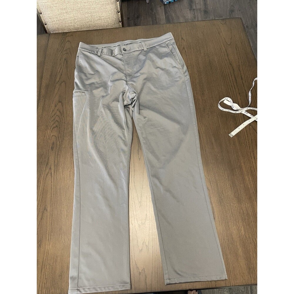 Jack Nicklaus Gray Men's Golf Khakis Pants Flat Front 36x30